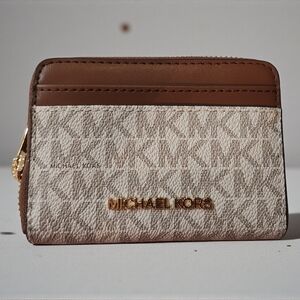Michael Kors Tan and Cream Logo Wallet